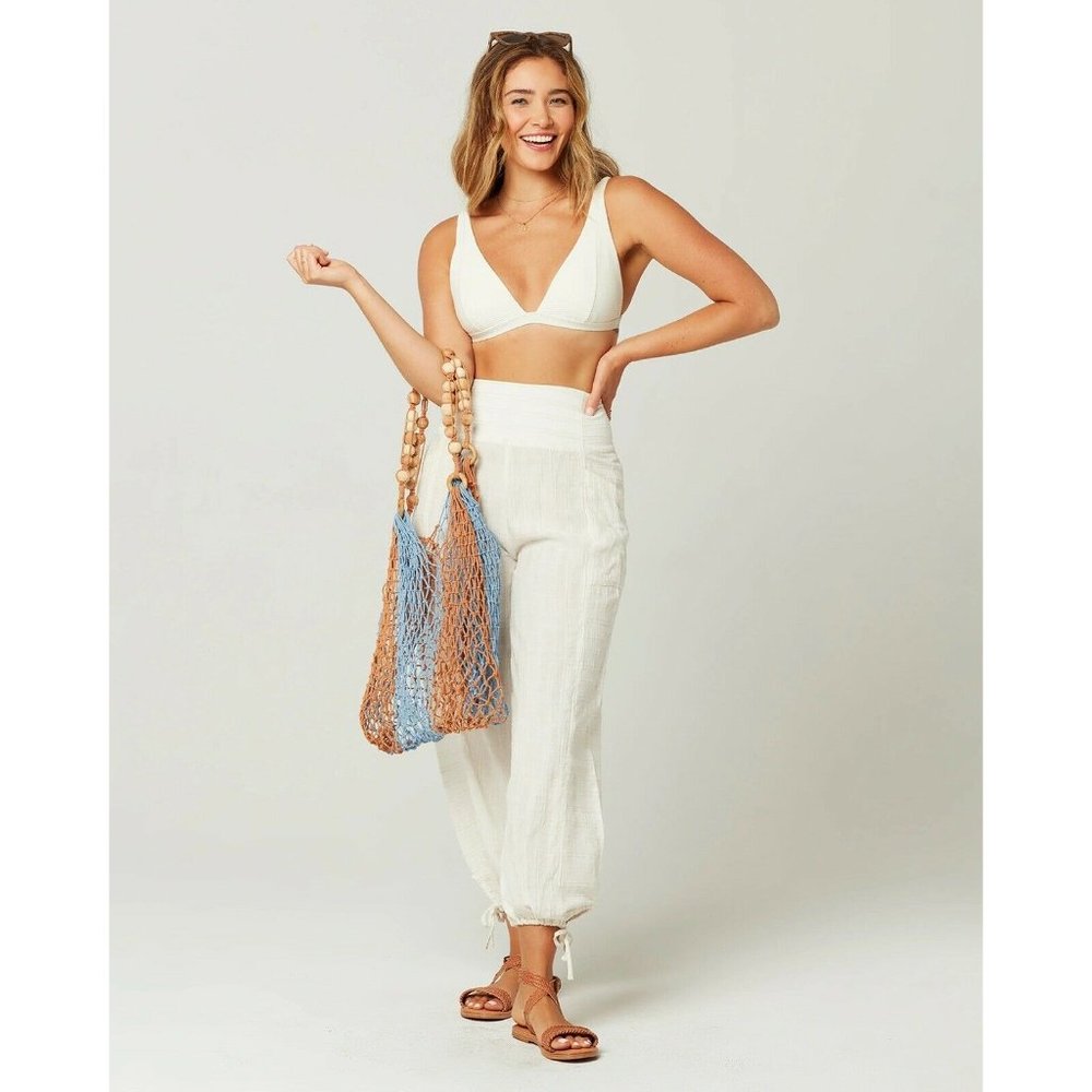 L*SPACE Urbano Bag Chestnut & Peri Blue Market Blogger Net Woven OS $170 - Picture 2 of 8